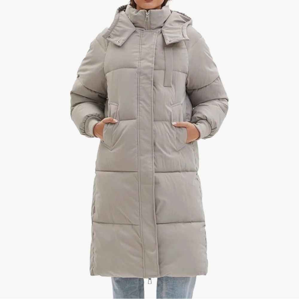 Long Gray Puffer Coat